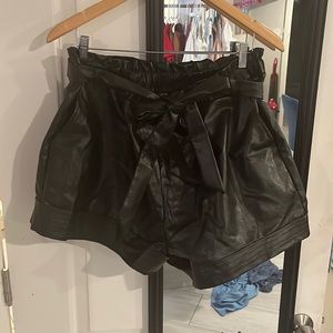 leather shorts